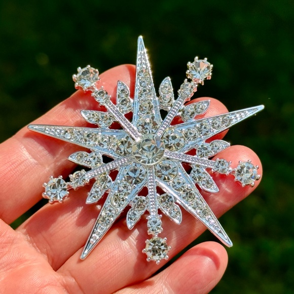 LARGE Star Brooch Large Silver star Brooch - Picture 3 of 6